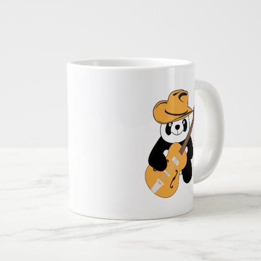 ギタおもしろいー付きパンダ ジャンボコーヒーマグカップ (正面右)