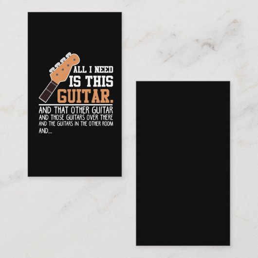 ギタおもしろいー奏者ギタリストすべてのギターが必要 名刺 (正面/裏面)