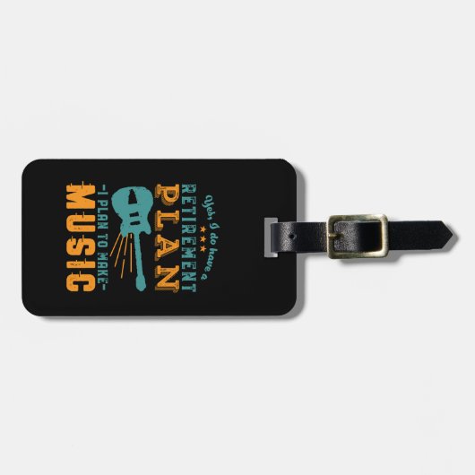 ギタおもしろいー退職した音楽を作る退職計画 ラゲッジタグ (正面横)