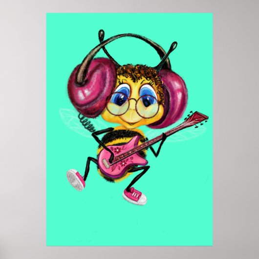 ギタおもしろいー・プレイヤー・ビーのポスター絵画 ポスター (正面)