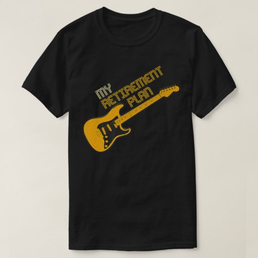 ギタおもしろいーMy Retirement PlanヴィンテージMusic383 Tシャツ (デザイン正面)