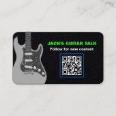 ギタはっきりしたーミュージシャンブモダンラックブライトグリーンQR 名刺 (正面)