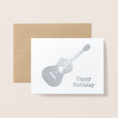 ギタエレガントー – シルバーまたは金ゴールドのミュージシャン 箔カード (封筒付き正面)