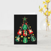 ギタカッコいいークリスマスツリーギター愛好家クリスマス カード (黄色い花)