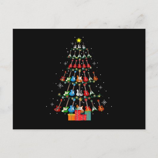 ギタカッコいいークリスマスツリーメリークリスマスギフトクリスマスL シーズンポストカード (正面)