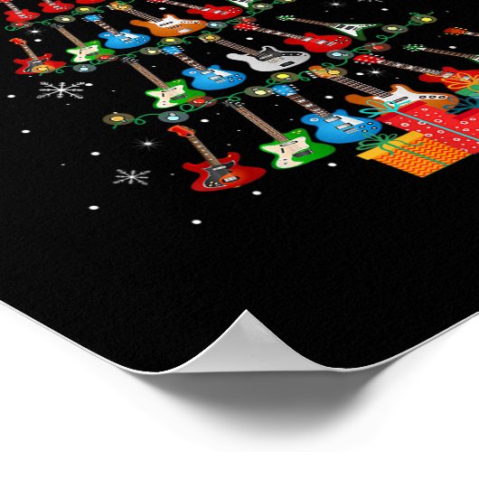 ギタカッコいいークリスマスツリーメリークリスマスギフトクリスマスL ポスター (角)