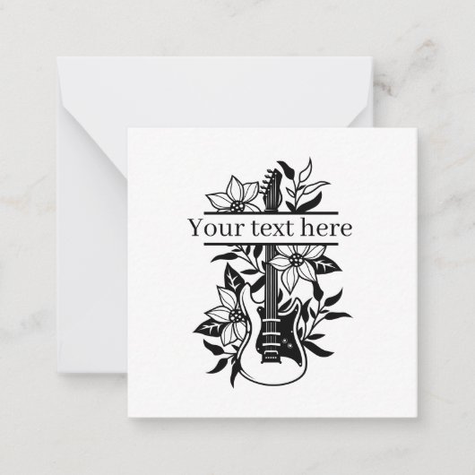 ギタカッコいいー追加文字スプリットフレーム音楽愛好家 ノートカード (正面)