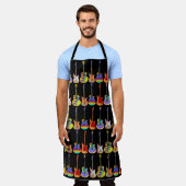 ギタカラフルーパターン エプロン (着用した状態)