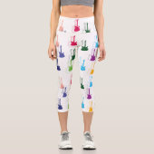 ギタカラフルーパターン カプリレギンス (正面)