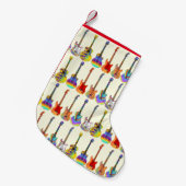 ギタカラフルーパターン スモールクリスマスストッキング (正面 (吊り時))