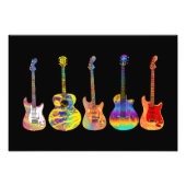ギタカラフルーファンキーアートをブラック フォトプリント            (正面)