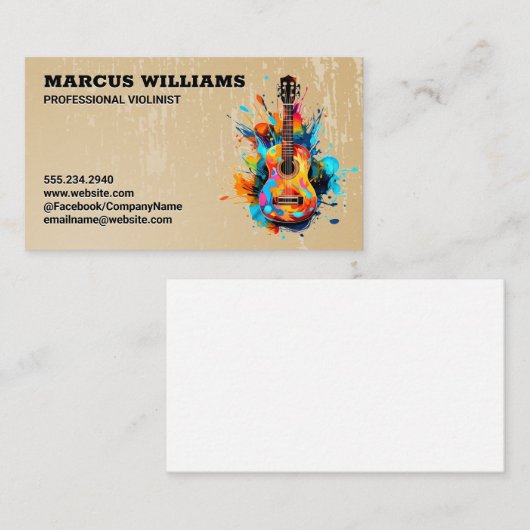 ギタカラフルー | 音楽 名刺 (正面/裏面)