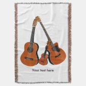 ギタクラシカルーアコースティックベースとウクレレ スローブランケット (正面縦)