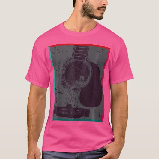 ギタクラシカルー演奏用ヴィンテージアコースティックギター Tシャツ (正面)
