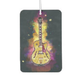 ギタクールパーソナライズされたーアート |鮮やかな黄色のピンク カーエアーフレッシュナー (正面)