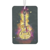 ギタクールパーソナライズされたーアート |鮮やかな黄色のピンク カーエアーフレッシュナー (裏面)