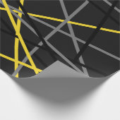 ギタクールーストライプのイエローグレーブラック ラッピングペーパー (角)