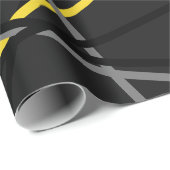 ギタクールーストライプのイエローグレーブラック ラッピングペーパー (ロールコーナー)