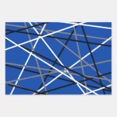 ギタクールーストライプのルブルーグレイ白黒 ラッピングペーパーシート (正面3)