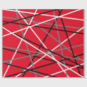 ギタクールーストライプのレッドグレーホワイトブラック ラッピングペーパー (フラット)