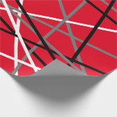 ギタクールーストライプのレッドグレーホワイトブラック ラッピングペーパー (角)