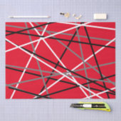 ギタクールーストライプのレッドグレーホワイトブラック 薄葉紙 (クラフト)