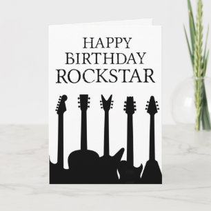 ギタクールーミュージシャンロックスターロック&転が誕生日 カード