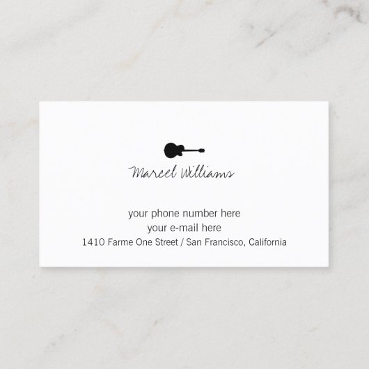 ギタクールー先生用音楽名刺 名刺 (裏面)