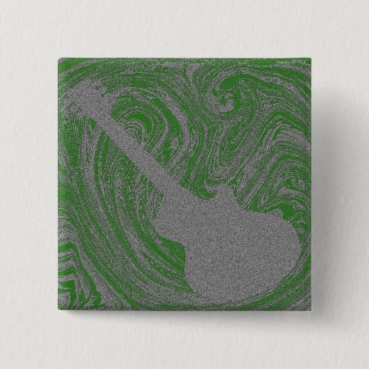 ギタグランジボタン、緑 缶バッジ (正面)