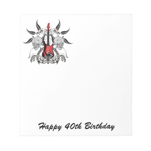 ギタグランジーとスカル ノートパッド (正面)