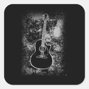 ギタグランジーグラフィックギタリストロックミュージシャンジャズ スクエアシール
