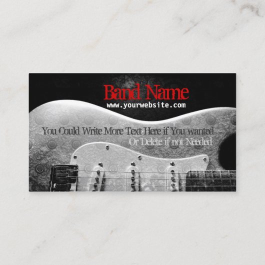 ギタグランジーグレイ/ブラック&レッドビジネスカード 名刺 (裏面)