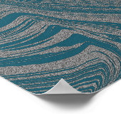 ギタグランジーポスター、ティール（緑がかった色） ポスター (角)