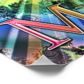 ギタサイケデリックー・スワーリング・ノートRainbow Music ポスター (角)