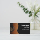 ギタスタイリッシューミニマルミュージシャングレイ 名刺 (スタンド正面)