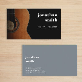ギタスタイリッシューミニマルミュージシャンブルー 名刺