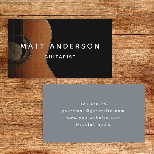 ギタスタイリッシューミュージシャンブミニマルルー 名刺