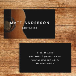 ギタスタイリッシューミュージシャンミニマル白黒 名刺