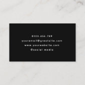 ギタスタイリッシューミュージシャンミニマル白黒 名刺 (裏面)