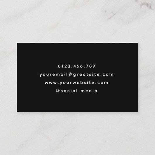 ギタスタイリッシューミュージシャンミニマル白黒 名刺 (裏面)