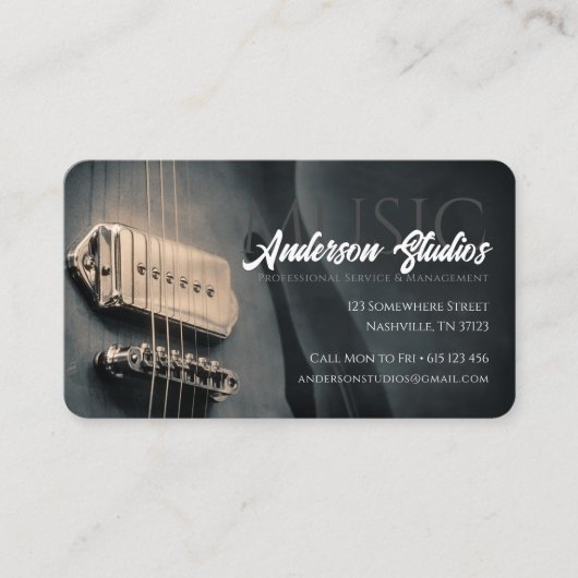 ギタスタイリッシューミュージックスタジオナッシュビルミュージシャン 名刺 (正面)
