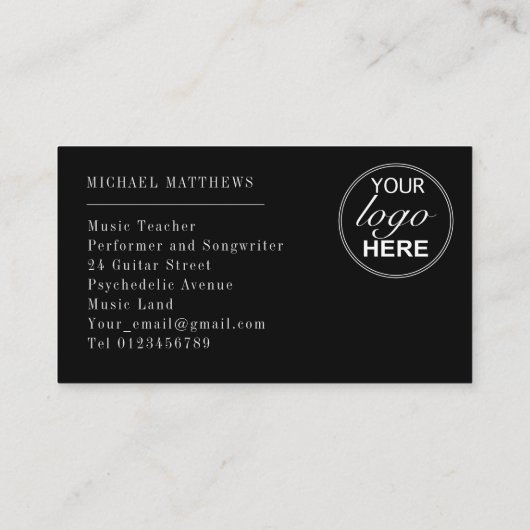 ギタスタイリッシュー先生カスタムロゴ 名刺 (裏面)