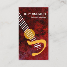 ギタスタイリッシュー海リプルレッドギタリスグランジト 名刺