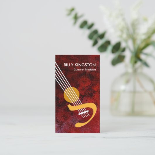 ギタスタイリッシュー海リプルレッドギタリスグランジト 名刺 (スタンド正面)