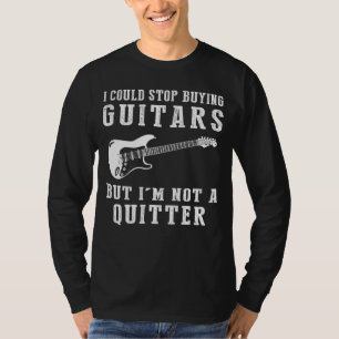 ギタストップー買のミュージシャンおもしろいティー Tシャツ