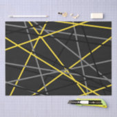 ギタストライプのーイエローグレーホワイトブラック 薄葉紙 (クラフト)