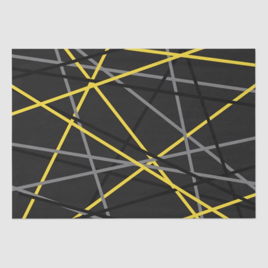 ギタストライプのーイエローグレーホワイトブラック 薄葉紙 (正面)