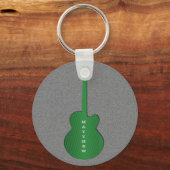 ギタストライプのーキーチェーン、緑 キーホルダー (正面)