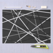 ギタストライプのーグレイ白黒 薄葉紙 (クラフト)