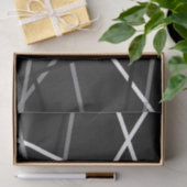 ギタストライプのーグレイ白黒 薄葉紙 (ギフト)